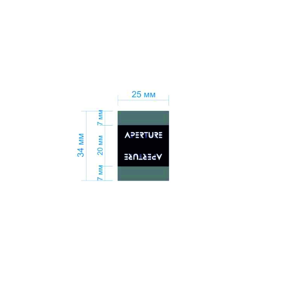 Этикетка тканевая Apperture 2,5см черная и белый лого /флажок, 70 atki/, шт. Вышивка / этикетка тканевая