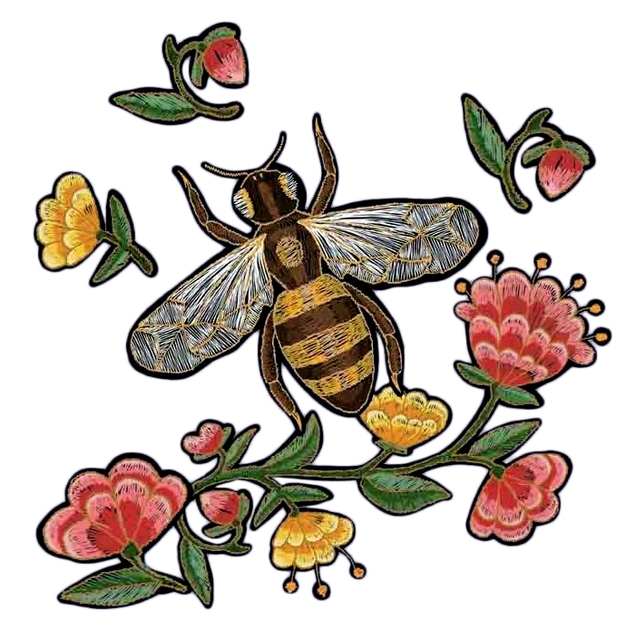Термоаппликация Пчела, цветы 22,9*22,5см красный, желтый, зеленый, шт. Термоаппликации Накатанный рисунок