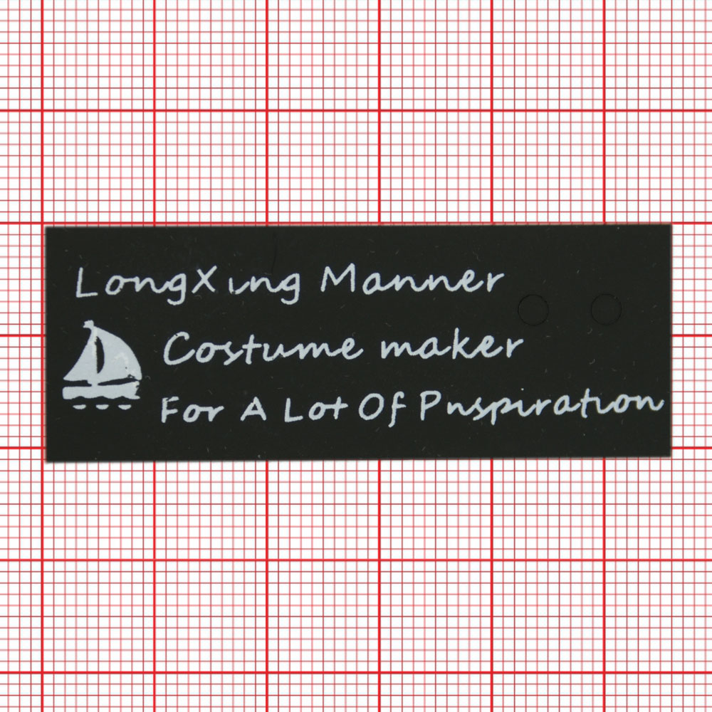 Лейба резиновая LongXing Manner 55*20 мм прямоугольная ,черный фон, белые буквы, шт. Лейба Резина