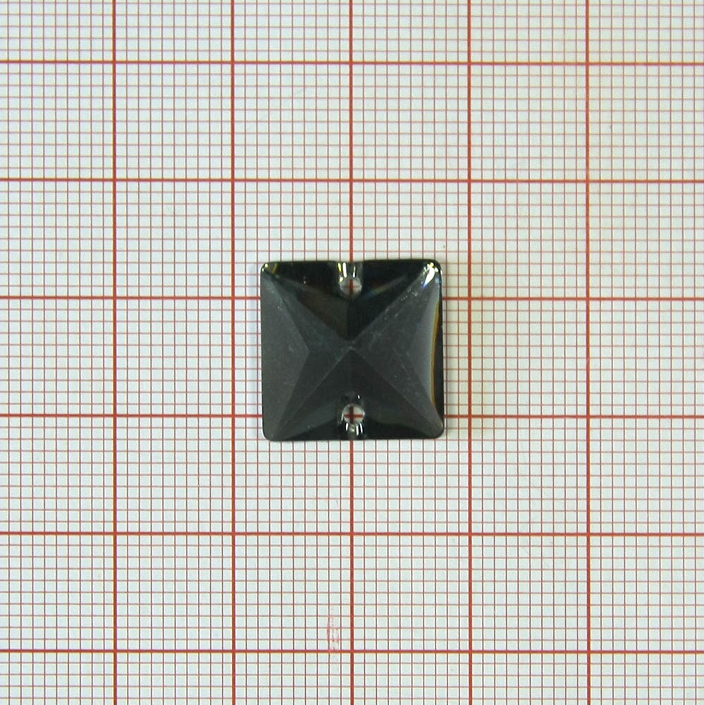 Стразы пришивные квадрат 15мм серый Кристалл, шт. Стразы пришивные