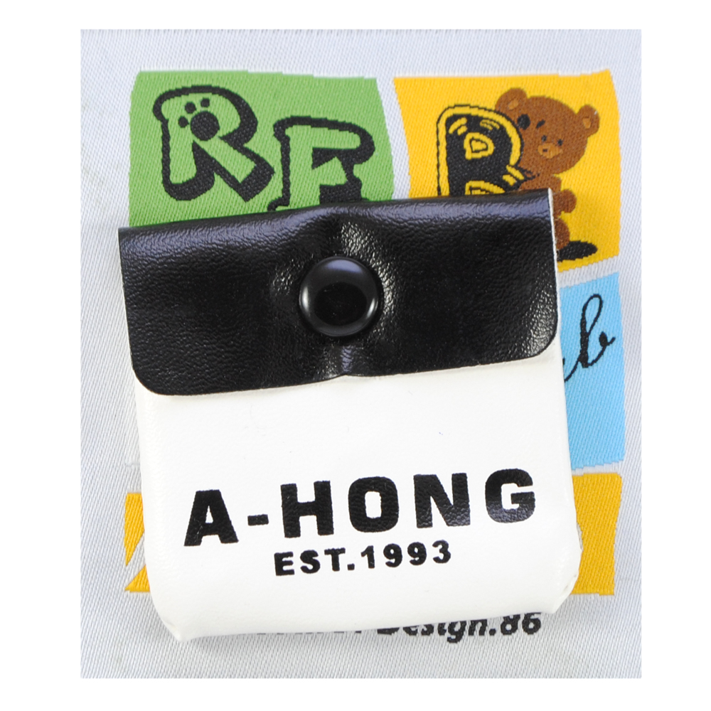 Лейба ткань и карман к/з, A-HONG 7*8см., бел., черн., зел., желт., оранж., шт. Лейба Ткань