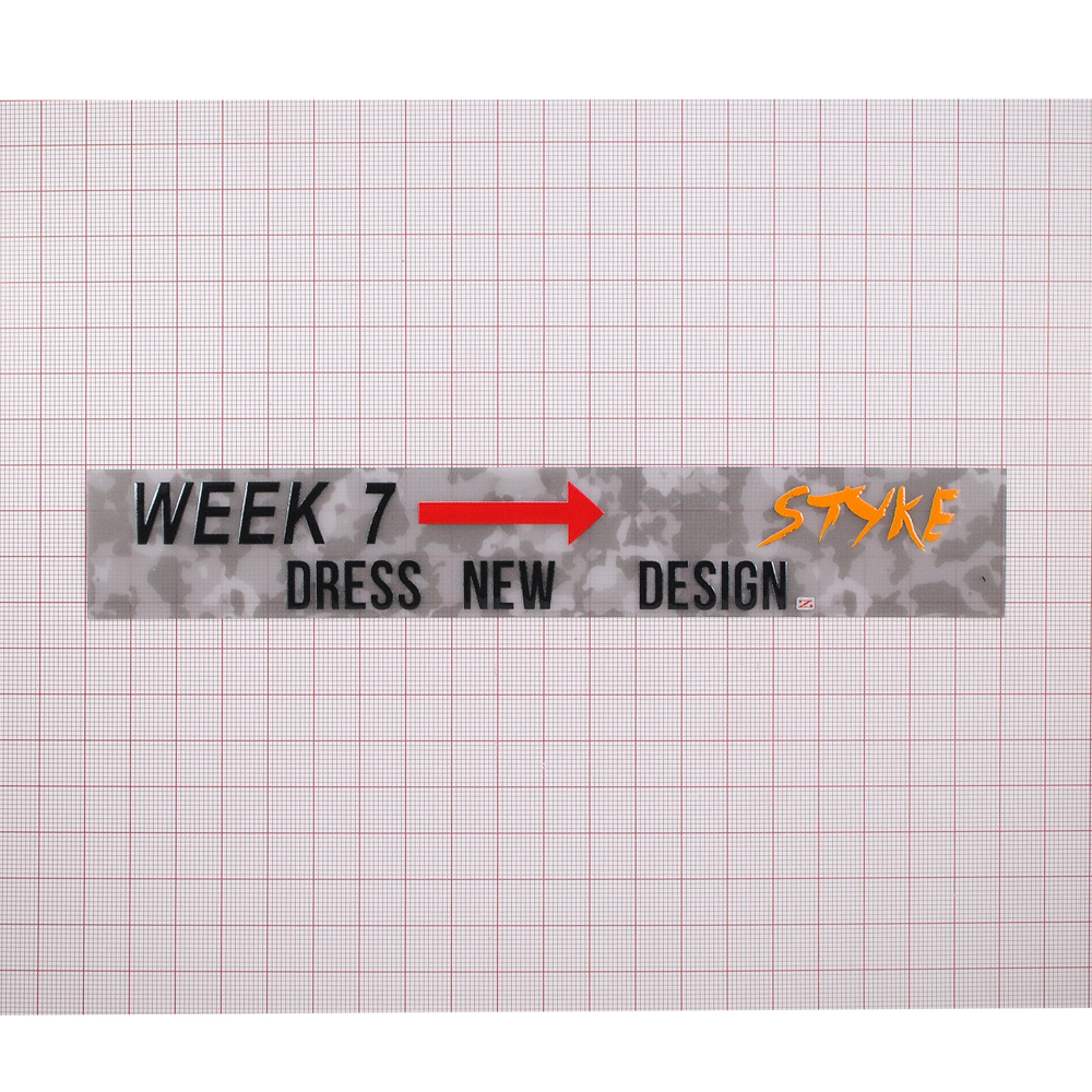 Лейба клеенка WEEK 7, 3,5*20см, серый, оранжевый, красный, черный, шт. Лейба Клеенка