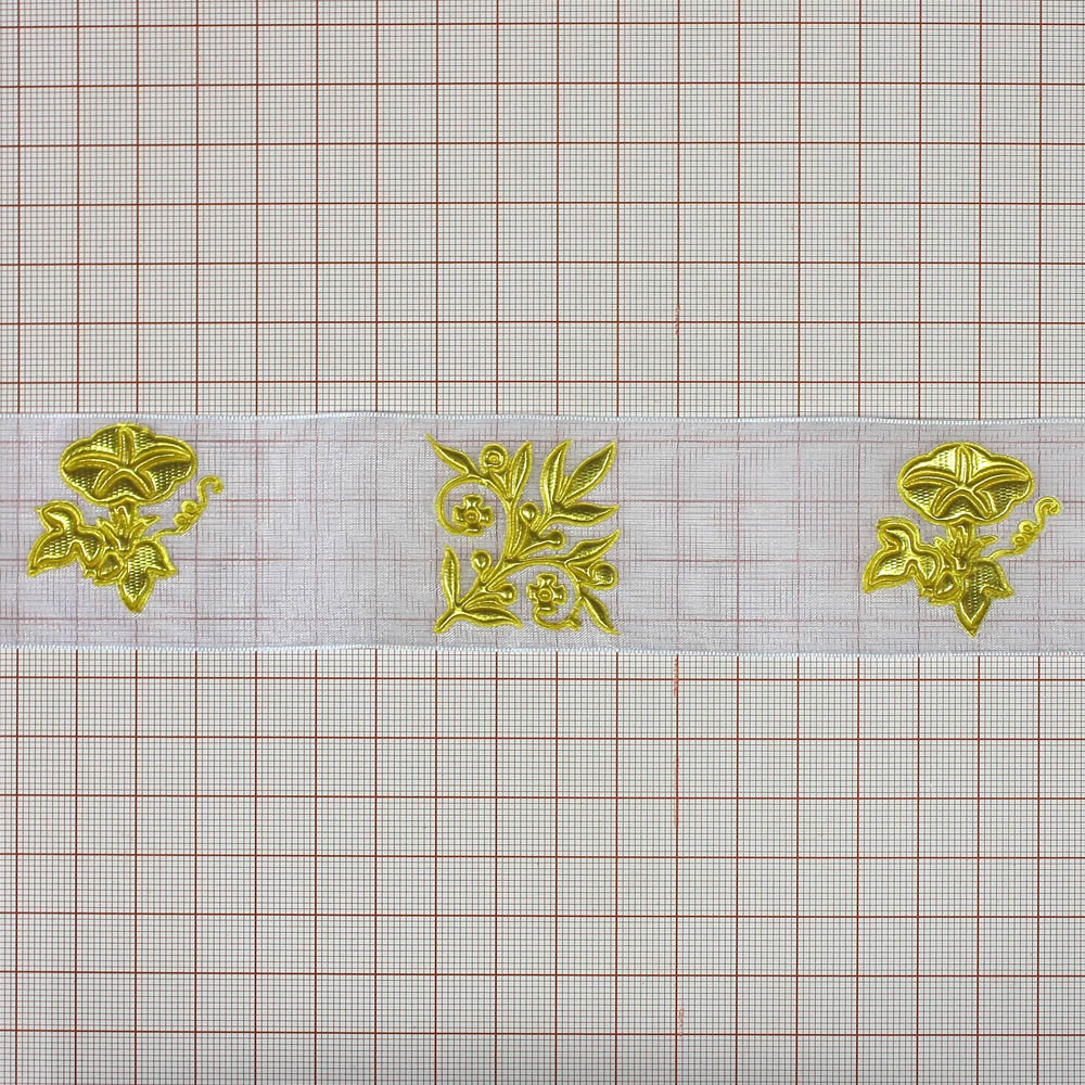 Тесьма прозрачная Желтые цветы, (15ярд) 13.716м. Тесьма (Сюзанна)