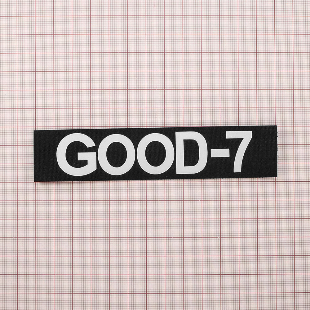 Нашивка тканевая на липучке Good-7 13.1*2.8см прямоугольной формы, черно-белая, шт. Нашивка Липучка