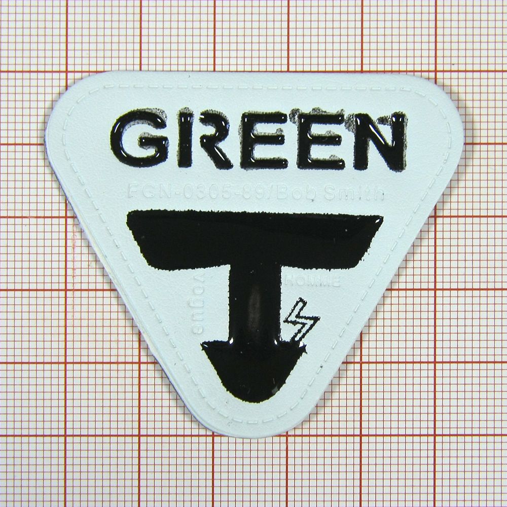 Лейба кожзам GREEN белая, черная эмаль 55*50мм, шт. Лейба Кожзам