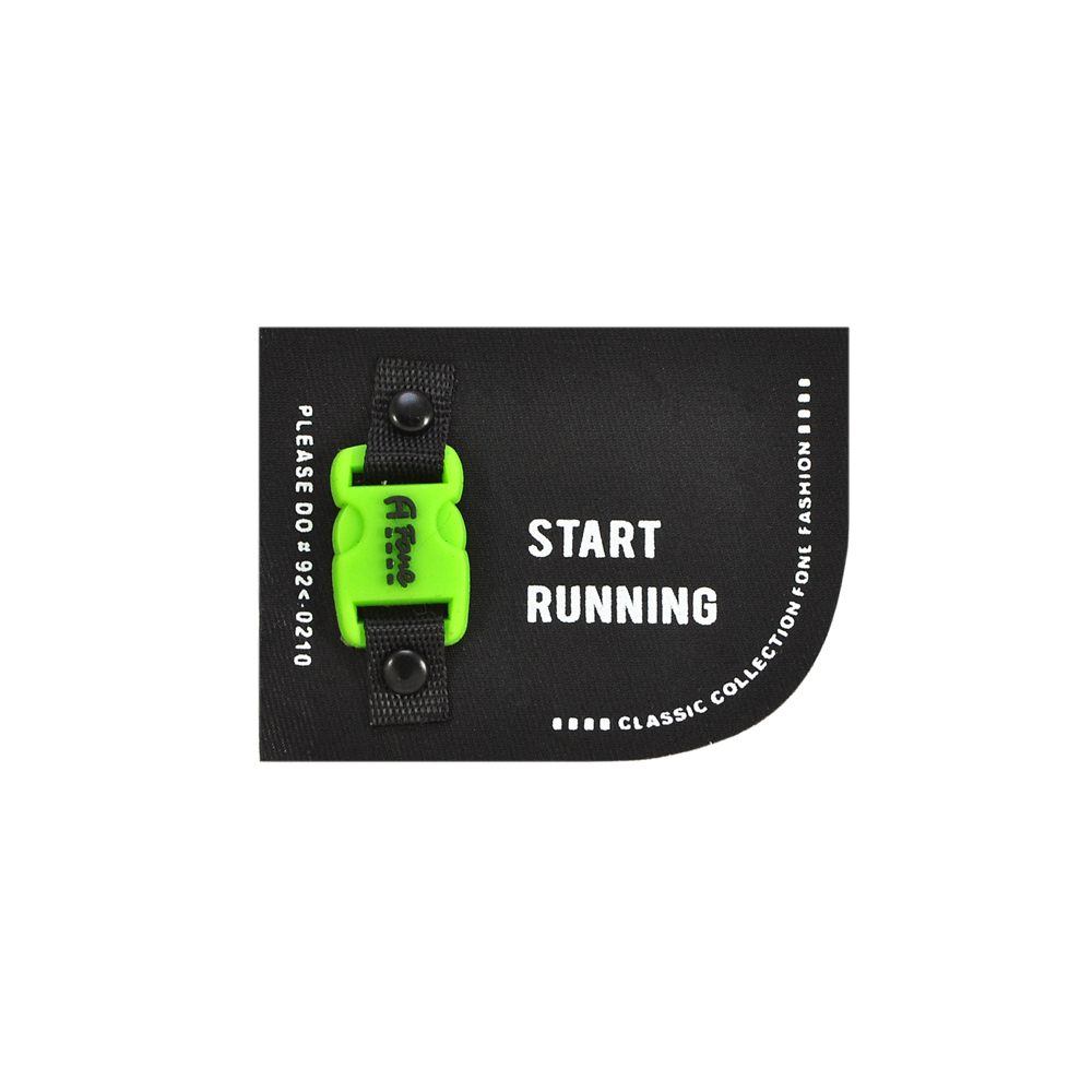 Лейба тканевая START RUNNING, 7,5*5,5см., черный, белый, зеленый, шт. Лейба Ткань