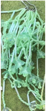 Подвеска из бисера  Колокольчики, салатовый, золото, шт. Подвески