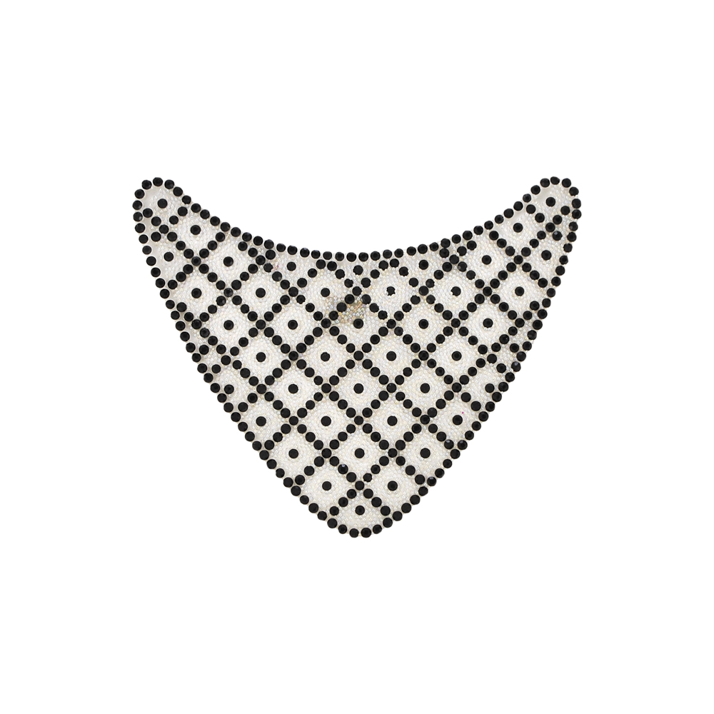 Аппликация клеевая стразы Ворот квадраты 98*80мм хамелеон мелкий бисер, черный камень 2мм, шт. Аппликации клеевые Стразы комб.