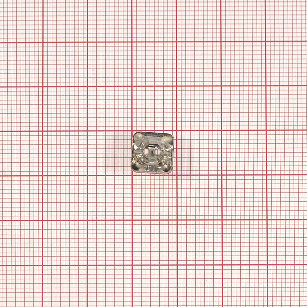 Пуговица Кристалл 2891 9мм светлый хаки, квадратная, шт. Пуговица Акрил, Кристалл