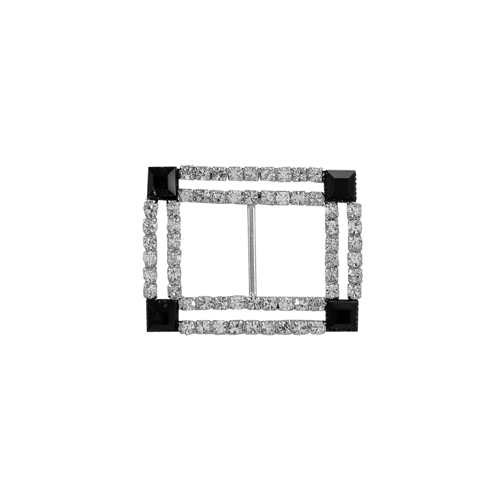 Укр.стекл.  7581 NIKEL. Перетяжка металл со стразами