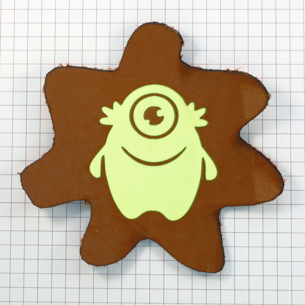 Аппликация композит, Монстр, 9*9,5см, нубук, лазер, DTF флуоресцент, шт. Аппликация композит