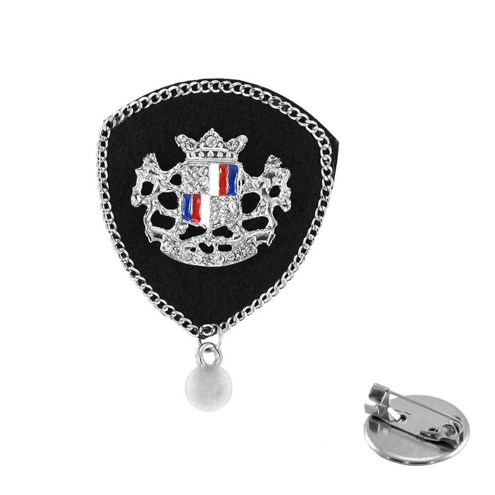 Брошь № 57 ЛЬВЫ герб, черная, NIKEL, эмаль, шт. Броши