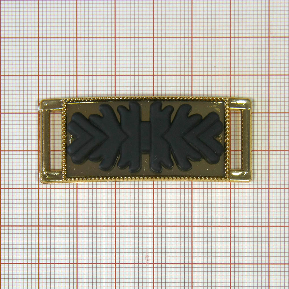 Перетяжка пластик 2032 Зима 56*53мм GOLD, черный, шт. Перетяжка пластик