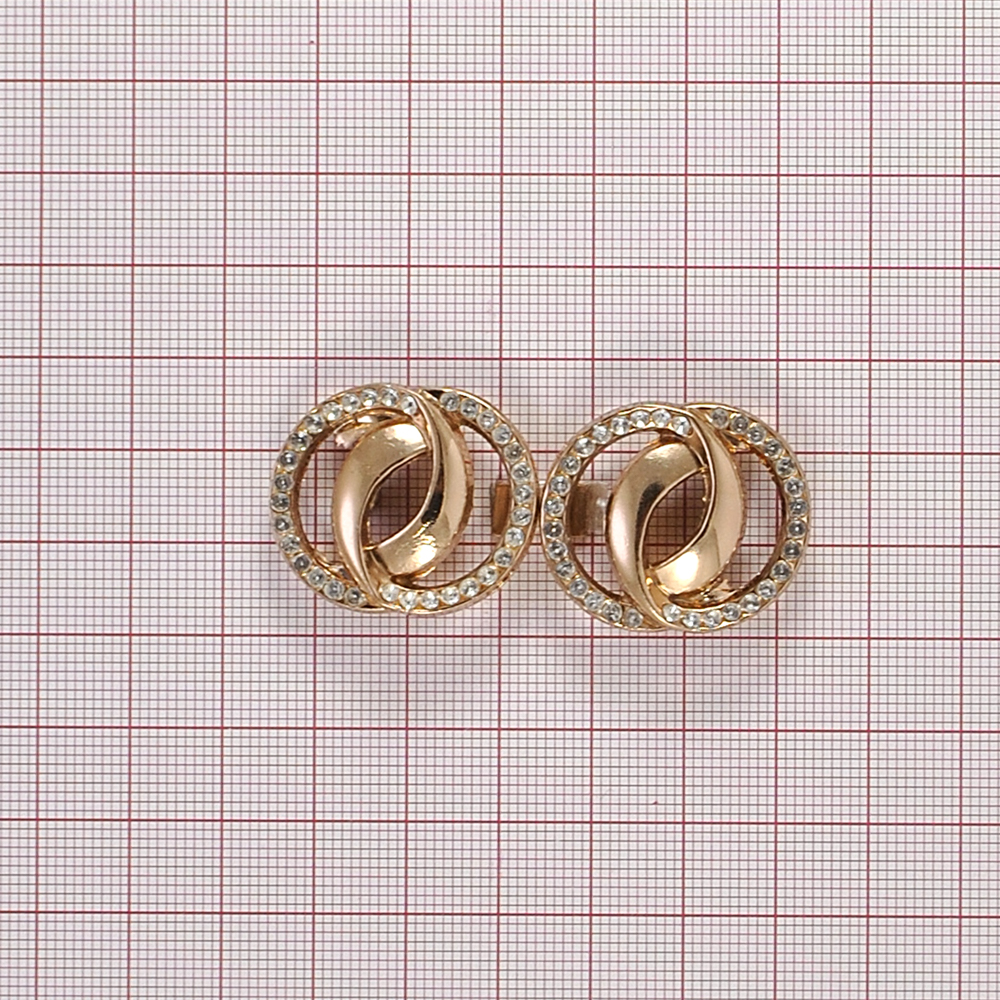 Застежка ременная DF-004 57*25мм GOLD, белые камни, шт. Застежки металл