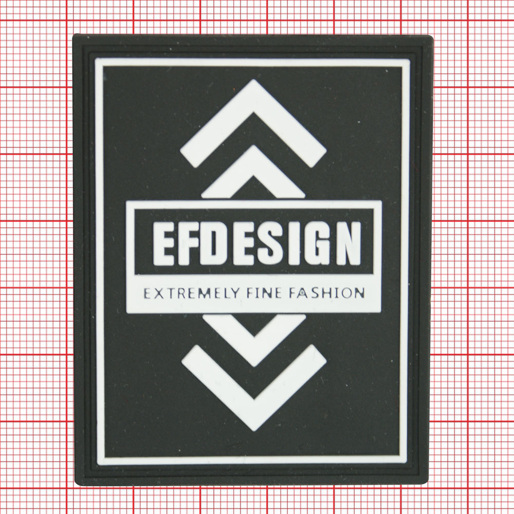 Лейба рез. EFDESIGN квадр. 6,8*5,5см черн., бел., шт. Лейба Резина