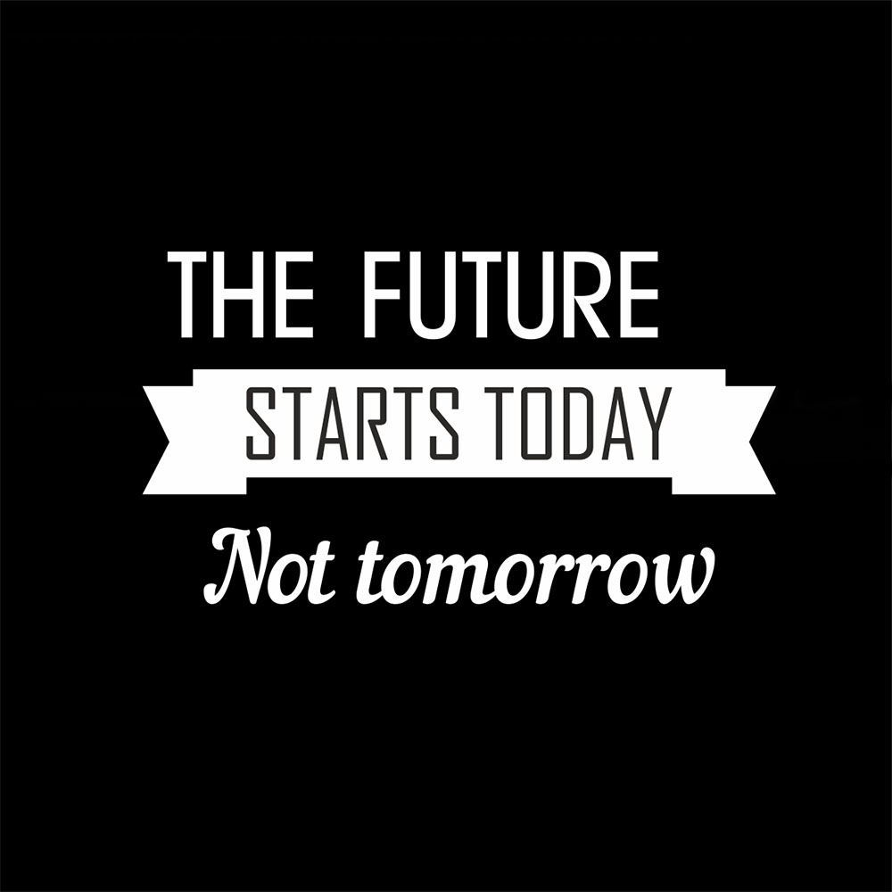 Термоаппликация №13-1 The future starts today (текст) черно-белый 80*143мм, шт. Термопереводки Надписи