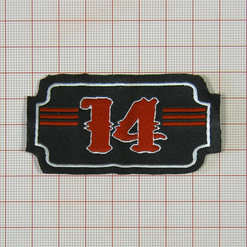 Нашивка 14, 7*4см, красная на черном. Шеврон Нашивка