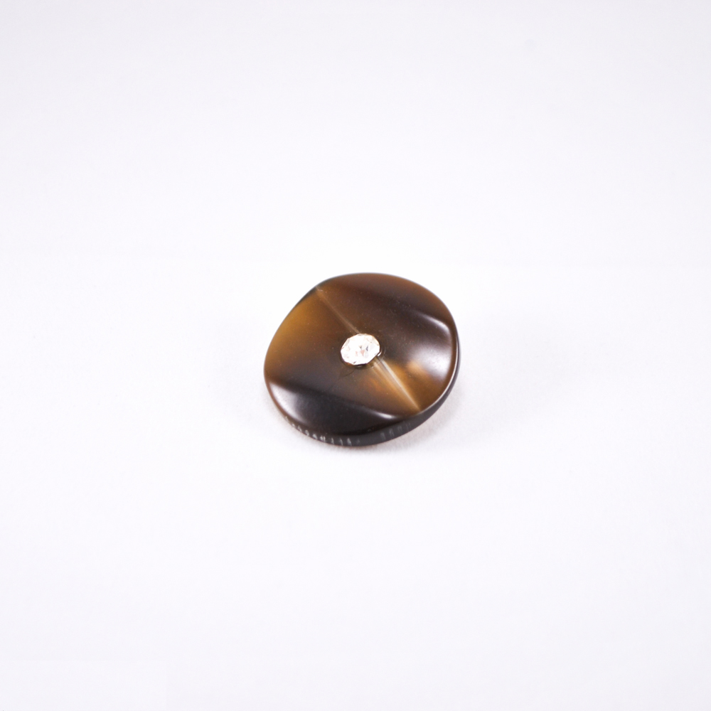 Пуговица №2928 коричневая 1 камень. Пуговица декоративная