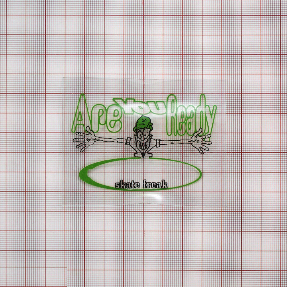 Этикетка пластик Are you ready прозрачный, зеленый, черный. Этикетка пластик