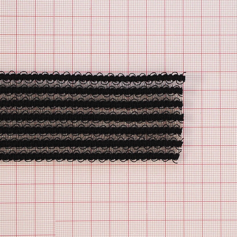 Резинка ажурная 4,7см черный, 50ярд. Резинка