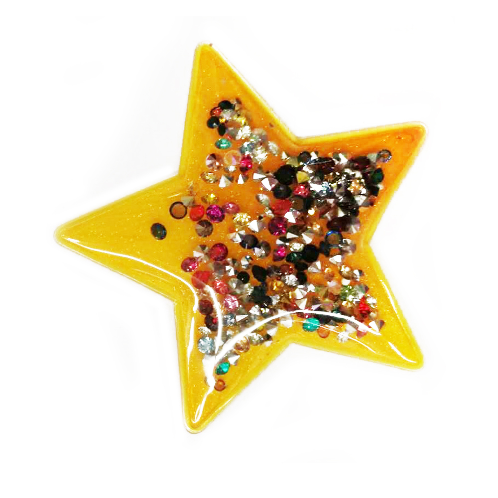 Аппликация клеевая силиконовая Аквариум Звезда 6,7*6,7см желтый, шт. Аппликации клеевые Резина, Силикон