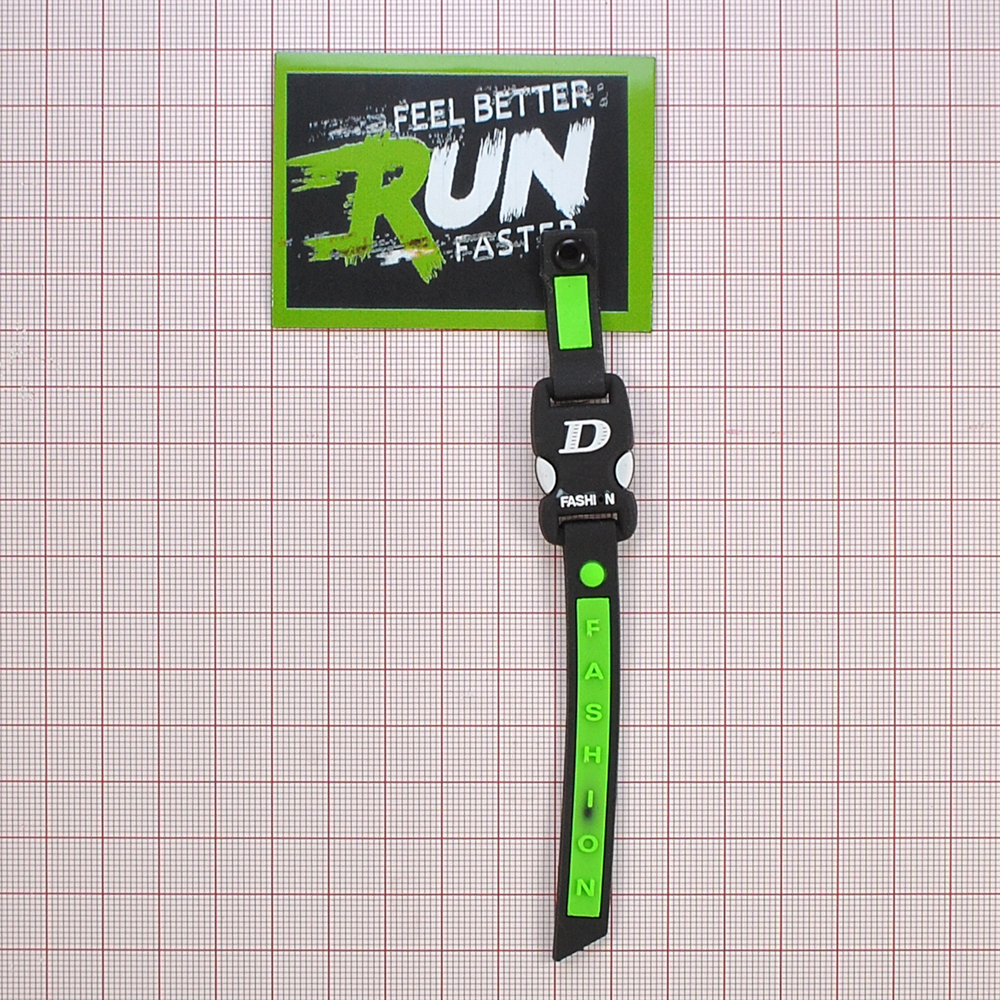 Лейба силиконовая c подвеской RUN, 6,7*5см, черный, белый, зеленый, шт. Лейба Силикон