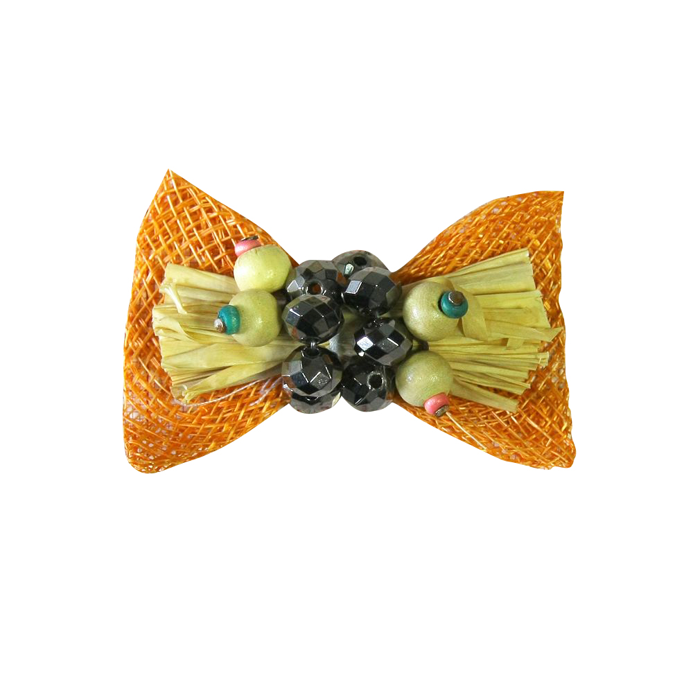 Аппликация декор обувная SF0504-1 коралловый бантик-соломка, шт. Аппликации Пришивные Цветы Банты