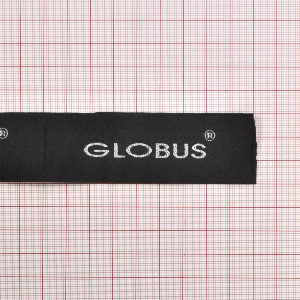 Этикетка тканевая вышитая Globus, 3см, шт. Вышивка / этикетка тканевая