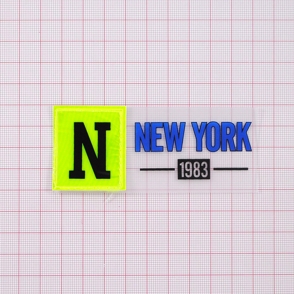 Лейба клеенка NEW YORK 1983, 9,5*4см, черный, салатовый, синий, прозрачный, шт. Лейба Клеенка