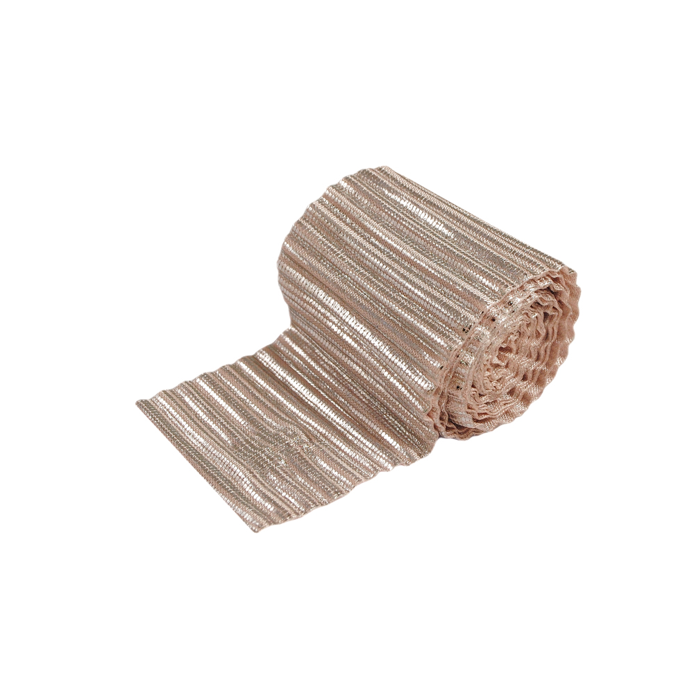 Тесьма Гофре, 4см, белый, серебро, ярд. Тесьма