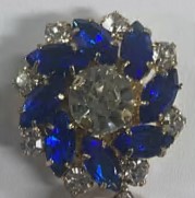 Украшение для пуговицы Цветок,камень синий, камень белый. шт. Украшение для пуговицы