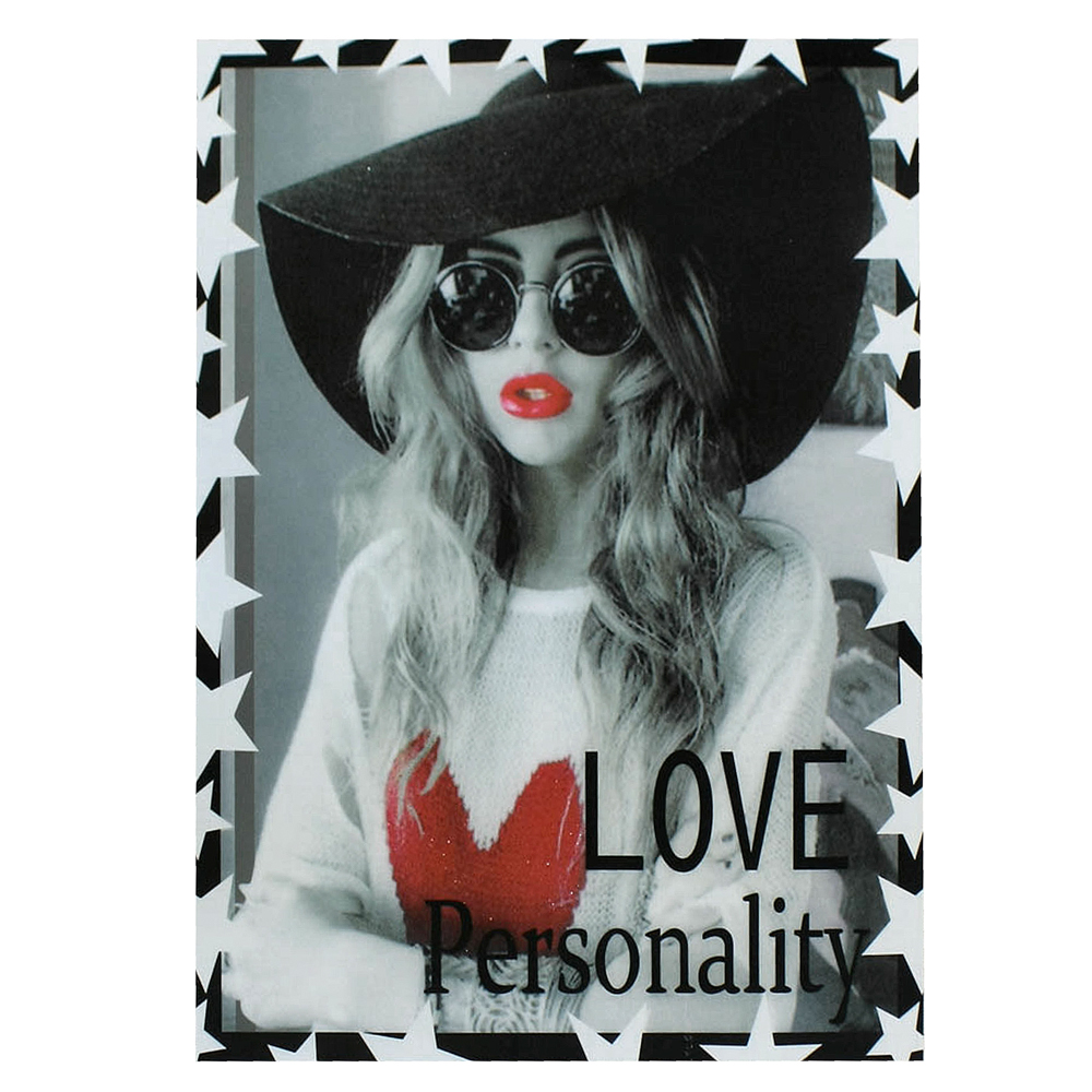 Термоаппликация LOVE Personality Красные губы и сердечко черно-белая, красный, 22*30см, шт. Термоаппликации Накатанный рисунок