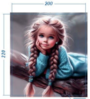 Аппликация композит, Девочка с косичками, 20*22см, корол. атлас, сублимация, лазер, SS20 32596, шт. Аппликация композит
