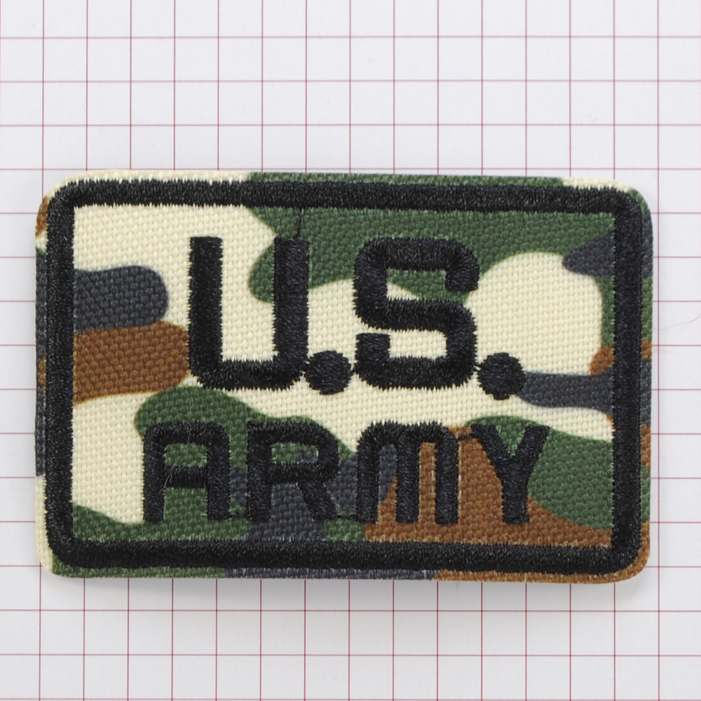 Шеврон клеевой U.S. Army, 4,8*7,2см, черный, хаки, шт. Аппликации клеевые Тканевые