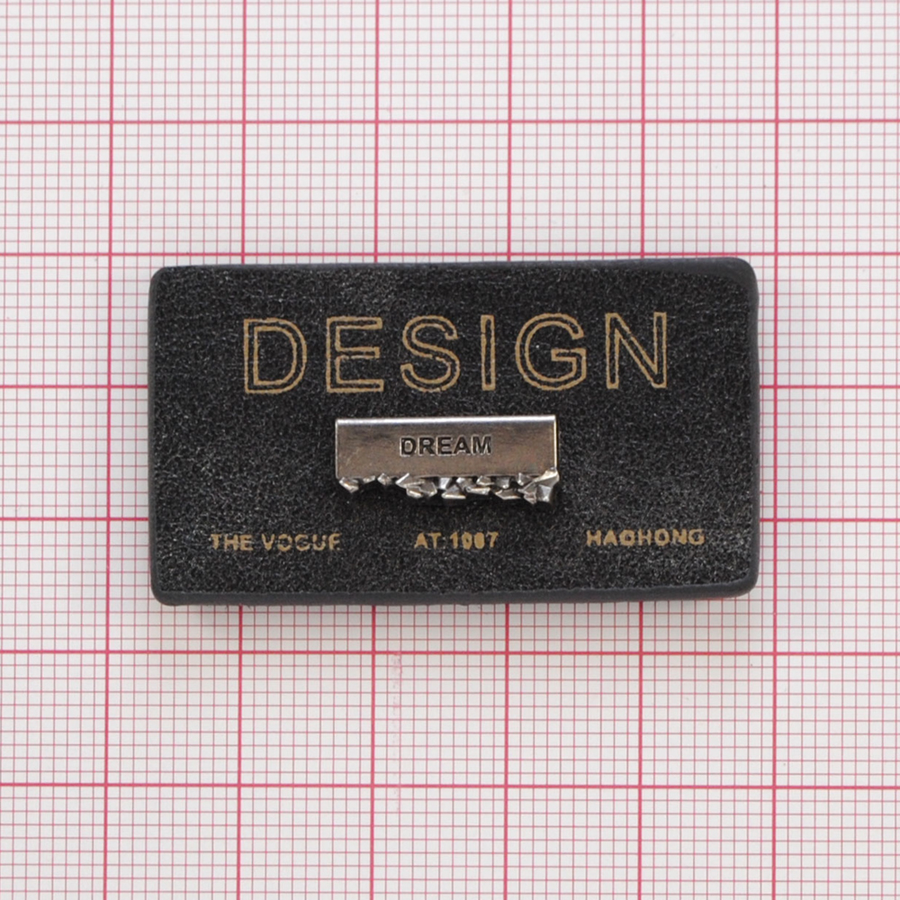 Лейба кожзам и металл Design, 4,6*2,6см, черный, шт. Лейба Кожзам
