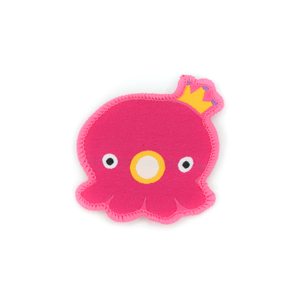 Нашивка тканевая Медуза принцесса 49х56мм, с оверлоком /atkisatin/, шт. Нашивка Детская