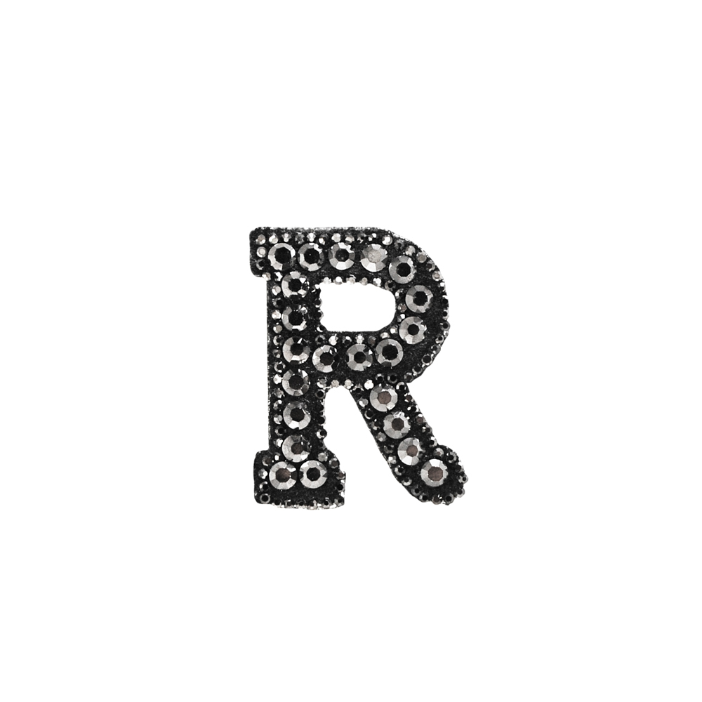 Аппликация клеевая стразы R 5,5*4,3см, черный, камни хематит, шт. Аппликации клеевые Стразы комб.