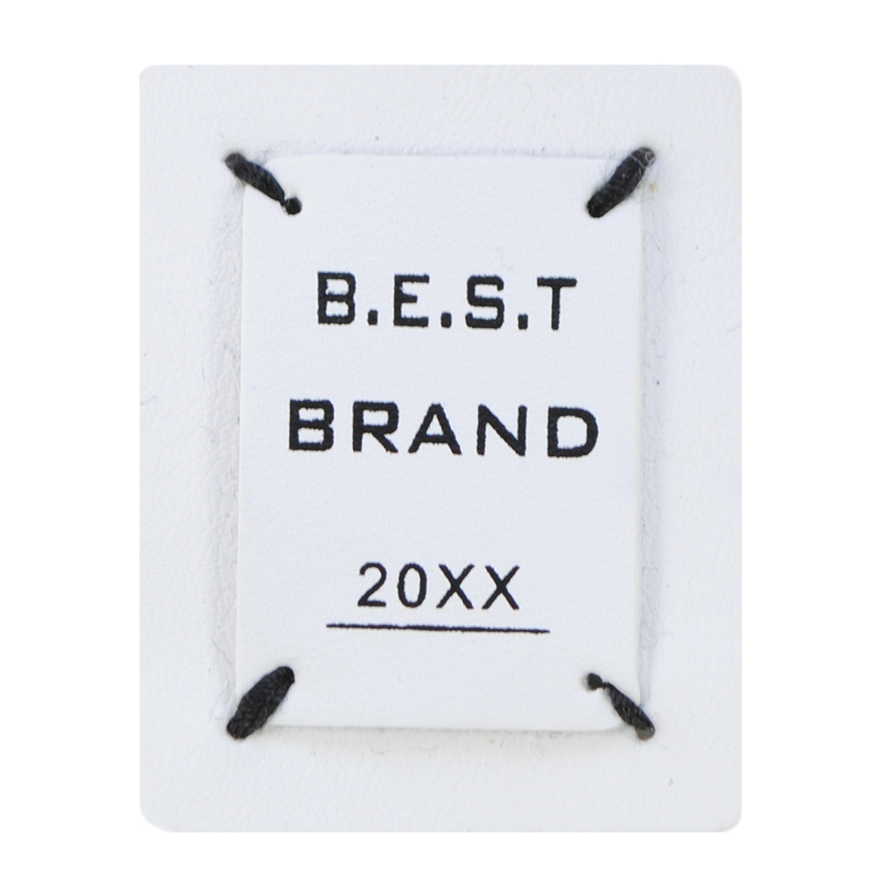Лейба к/з, BEST BRAND, 3,5*4,5см, белый, черн., шт. Лейба Кожзам
