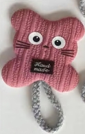 Аппликация тканевая пришивная детская Hand made кот, розовый, серый, коричневый, шт. Нашивка Детская