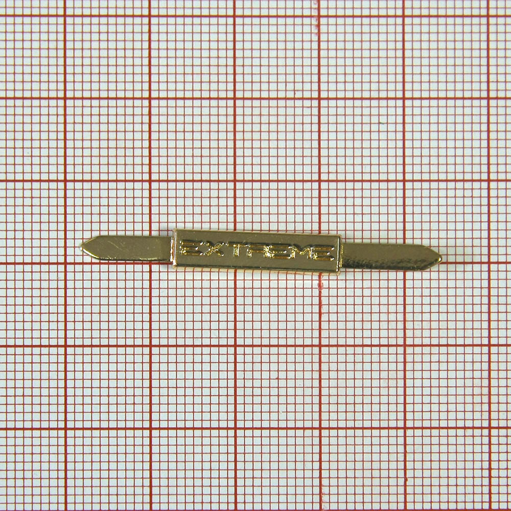 Краб металл EXTREM, 2*0,5см, GOLD /лого вдавлен./. Крабы Металл Надписи, Буквы