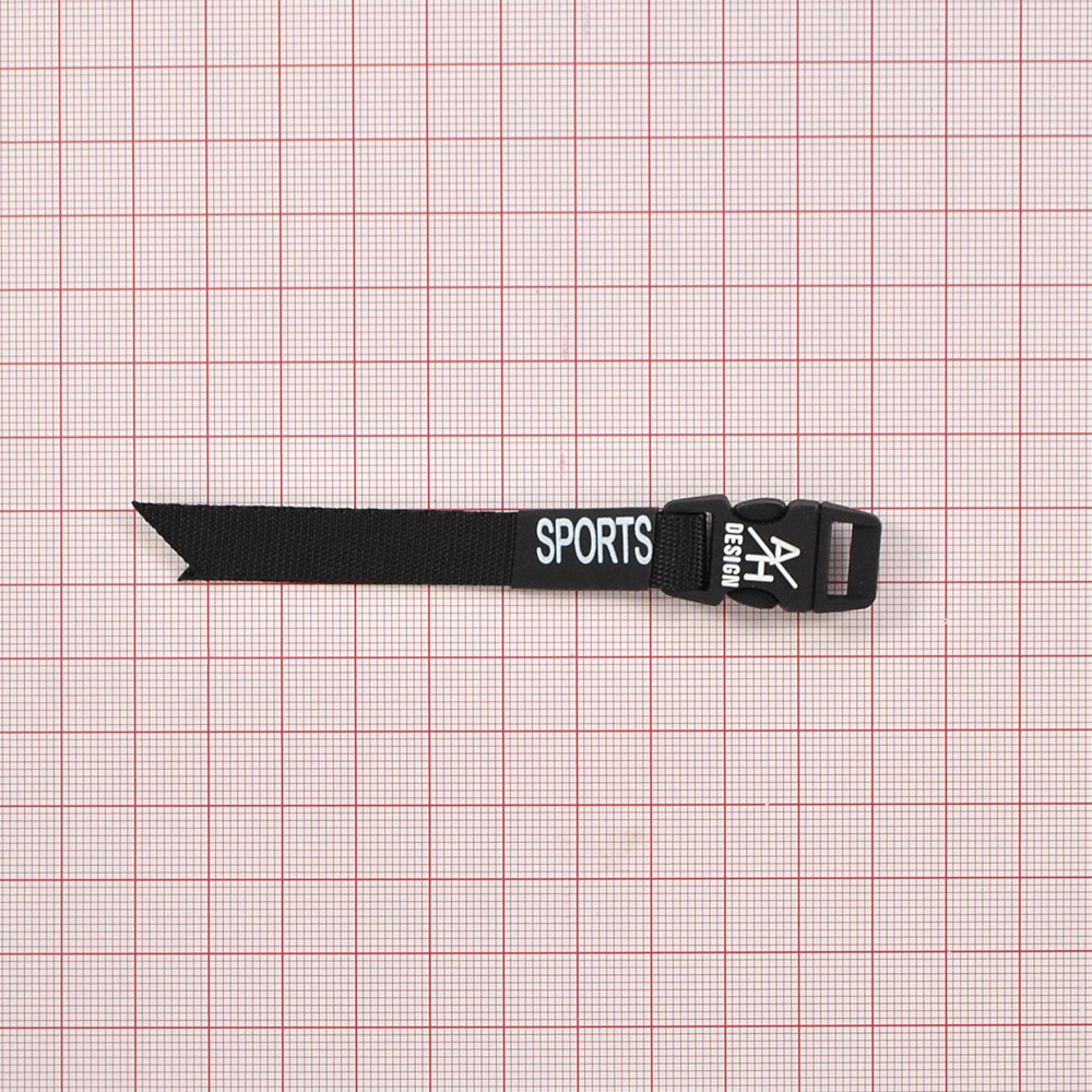 Подвеска тканевая с резиновым карабином SPORTS. 1,5*10см,  черный, белый, шт. Подвески