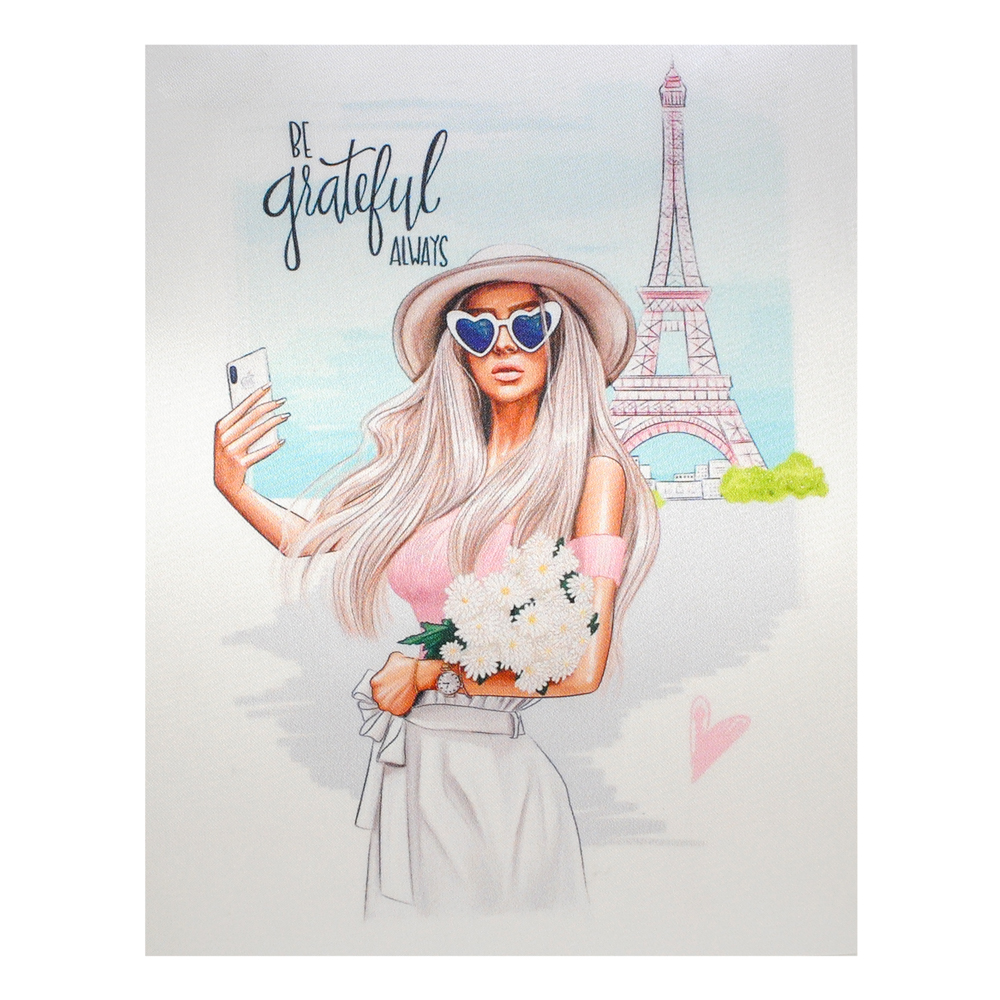 Аппликация пришивная Девушка с ромашками PARIS, 18*23см, голубая /алтас/, шт. Аппликации Пришивные Постер