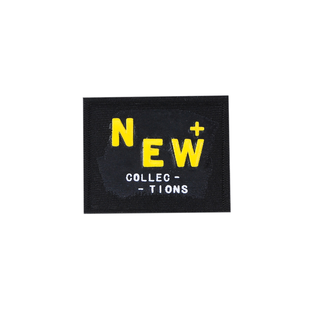 Лейба ткань и металл NEW Collec-tions, 3,8*4,8см, белый, желтый, черный, шт. Лейба Ткань