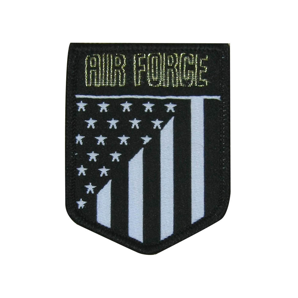 Нашивка тканевая A39 Air force 4*5,4мм черно-белая, шт. Нашивка Вышивка, Ткань