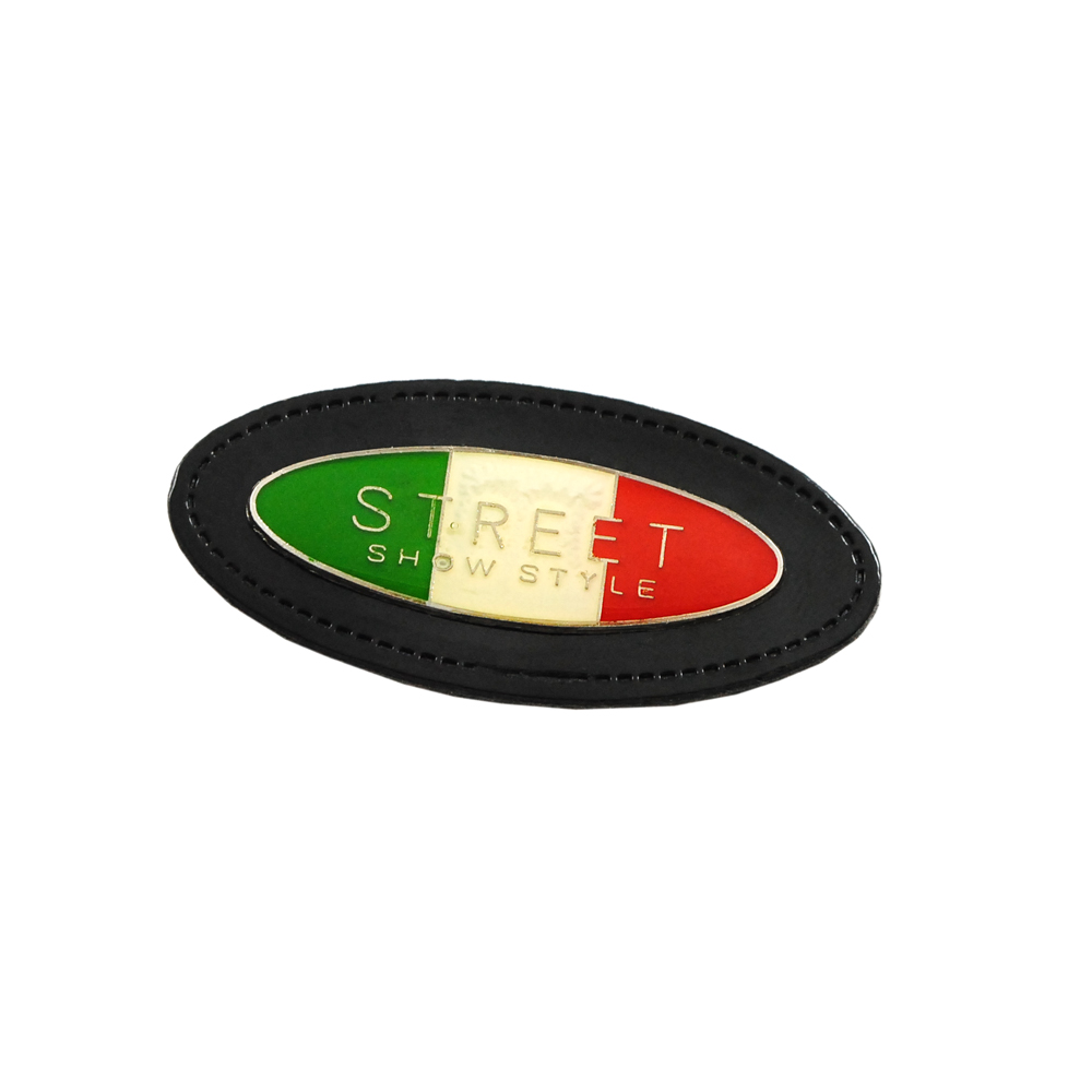 Лейба кожзам A8566 56*26мм Street, эмаль. Лейба Кожзам