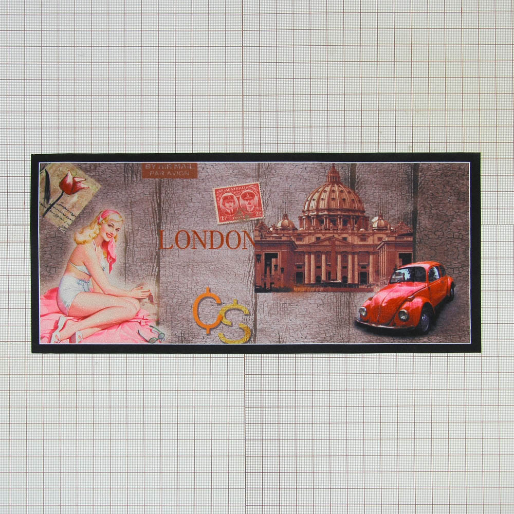 Аппликация пришивная London МАРКА 26,5*12см цветная, шт. Аппликации Пришивные Постер