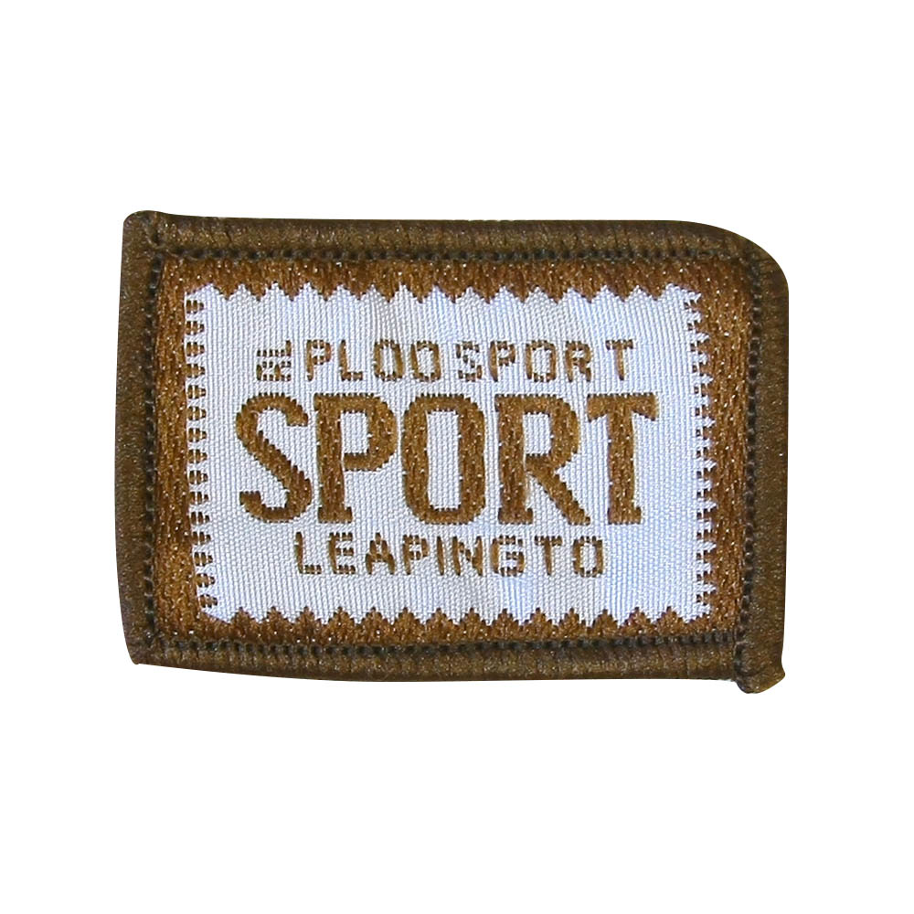 Нашивка тканевая рамка SPORT ploosport 3*4,5см белая, коричневая, шт. Нашивка Вышивка, Ткань
