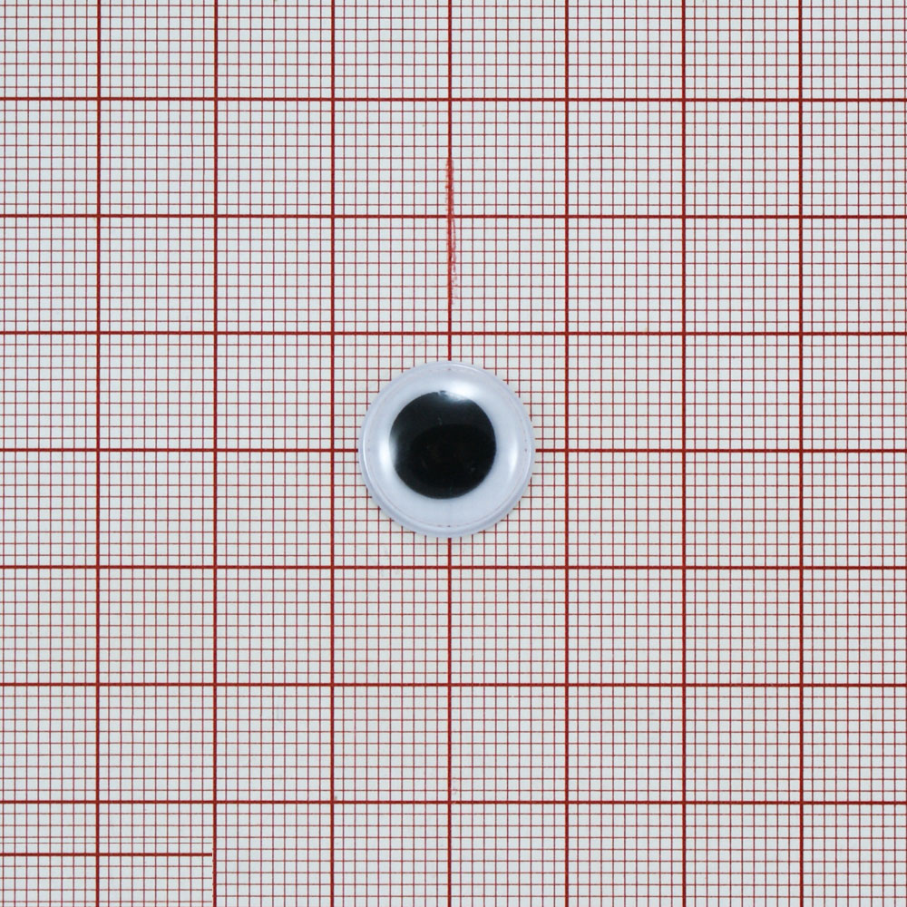 Глаз MR-15, круглый, белый, черный подвижный зрачок, 1тыс.шт. Глазики MR