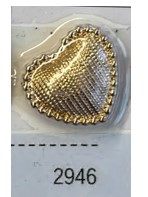 Пуговица металл Сердце, 17*17мм, золото, шт. Пуговица Металл