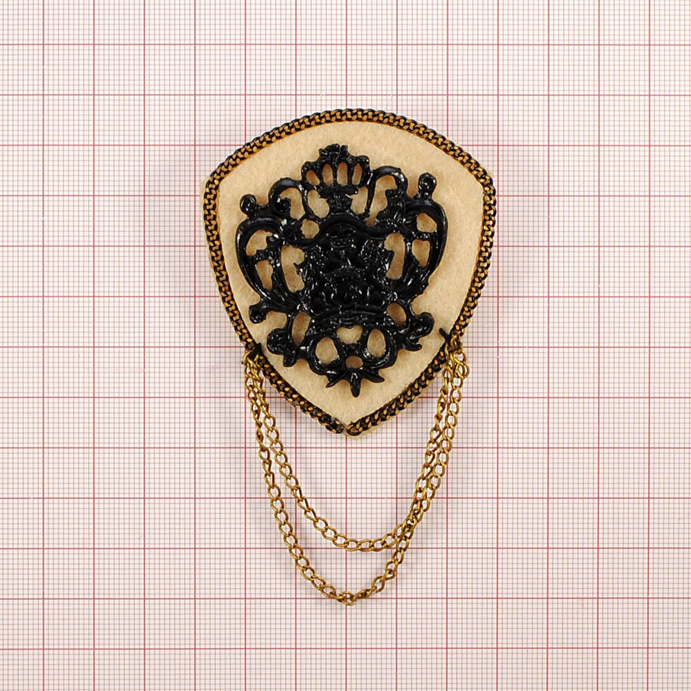 Брошь № 49 Герб в ободке, бежевая, шт. Броши